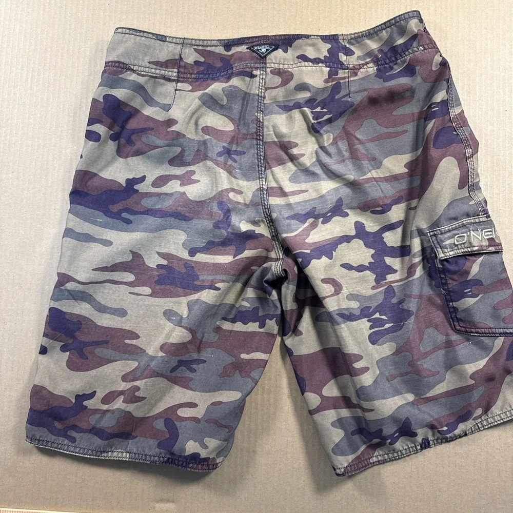 O'Neill Men's Board Shorts, Multi-Camo Print, Drawstring Cargo Pocket